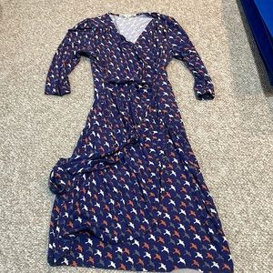 Uttam Boutique wrap dress with bird print